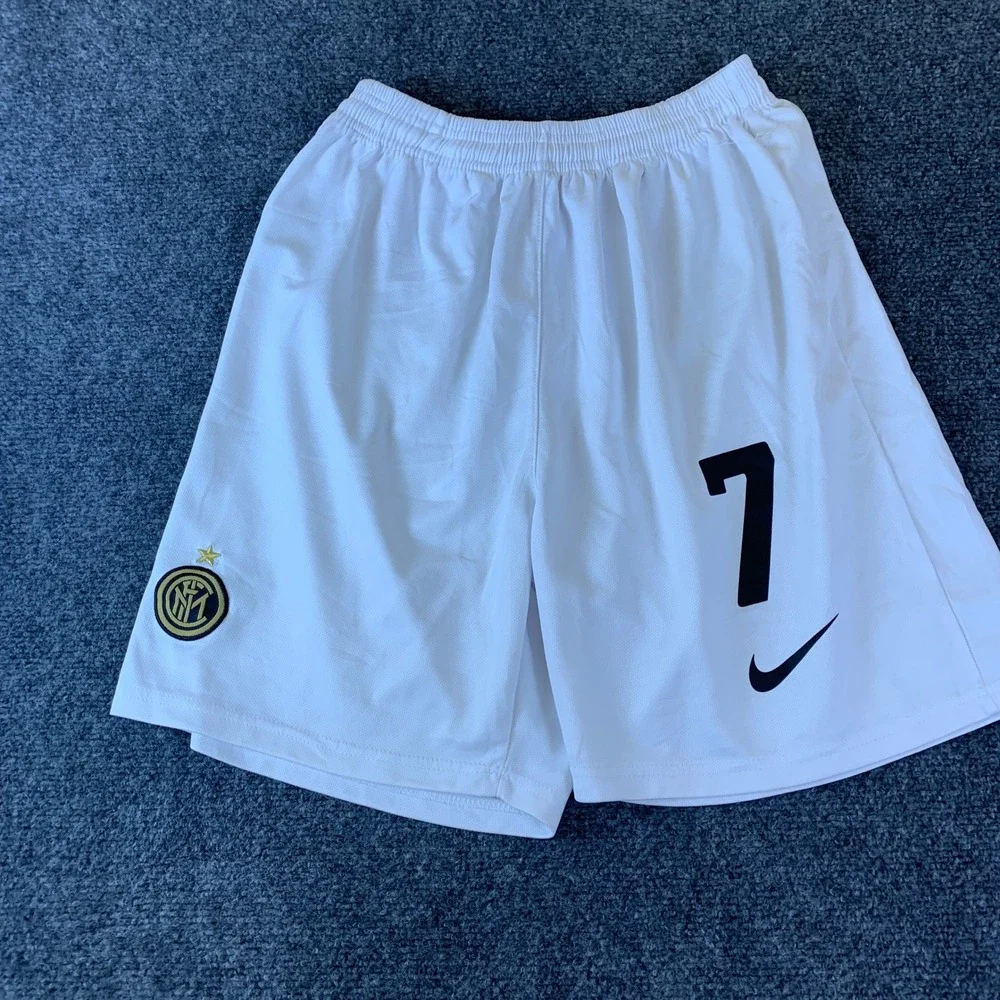 Nike Inter Milan Soccer Shorts Mens S White Number 7 Athletic Mesh